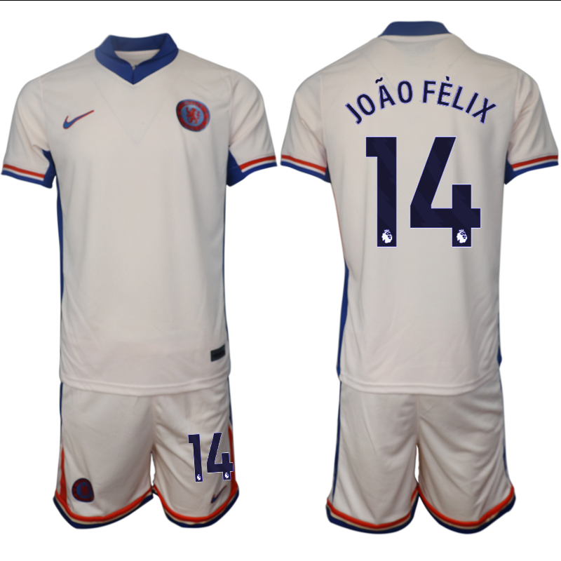 Men 2024-2025 Club Chelsea away Cream #14 Soccer Jersey->chelsea jersey->Soccer Club Jersey